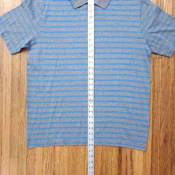 St Croix Mens Polo Shirt Size Large Grey Coastal Blue Striped NEW USA - Picture 4 of 8
